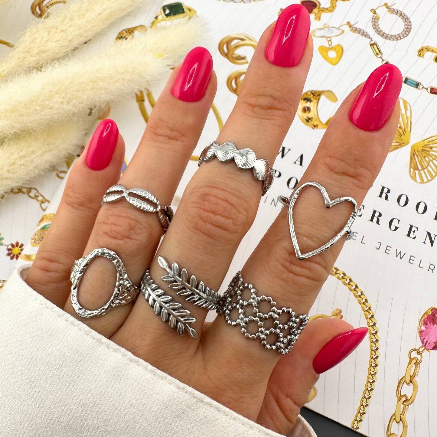 Stainless steel Heart finger ring, Intensity