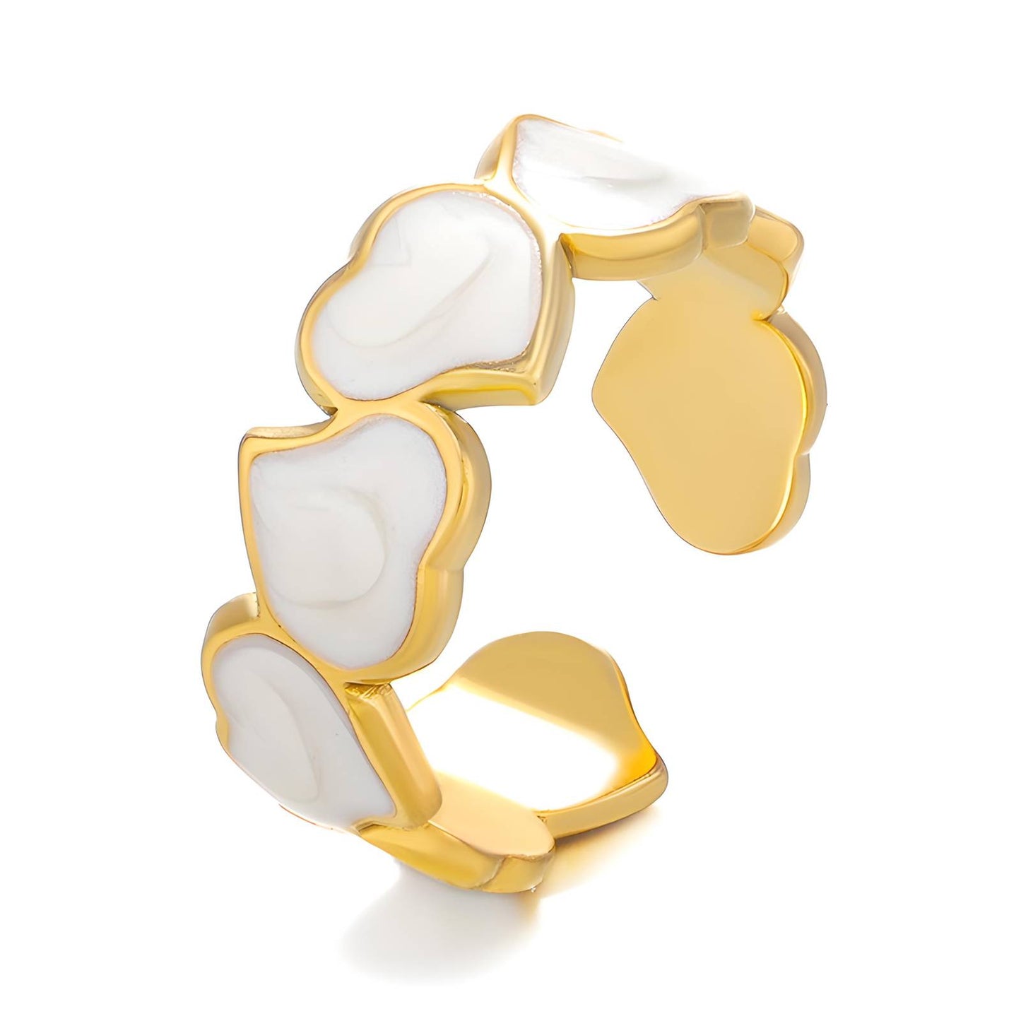 18K gold plated Stainless steel Heart finger ring, Intensity