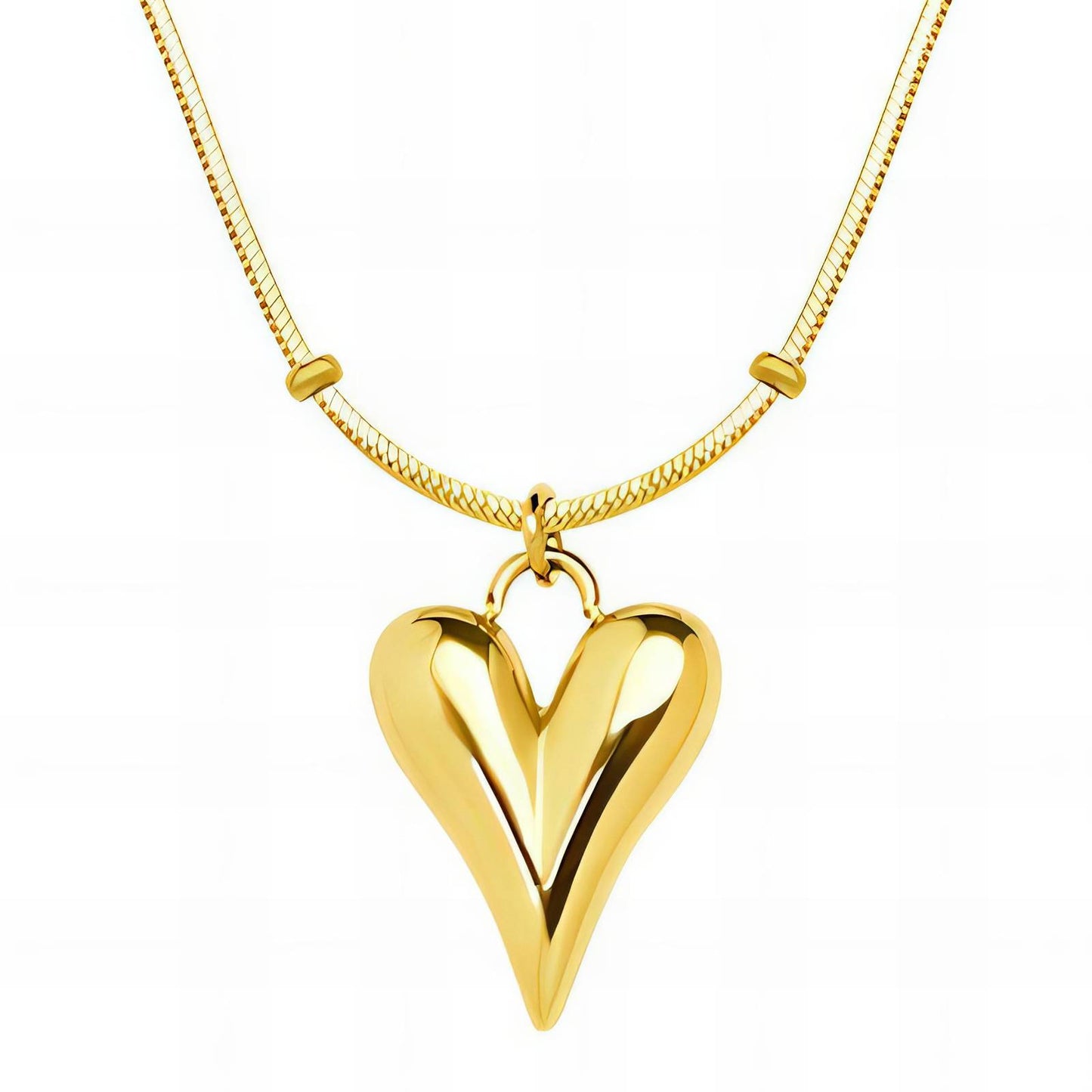18K gold plated Stainless steel Hearts necklace, Intensity