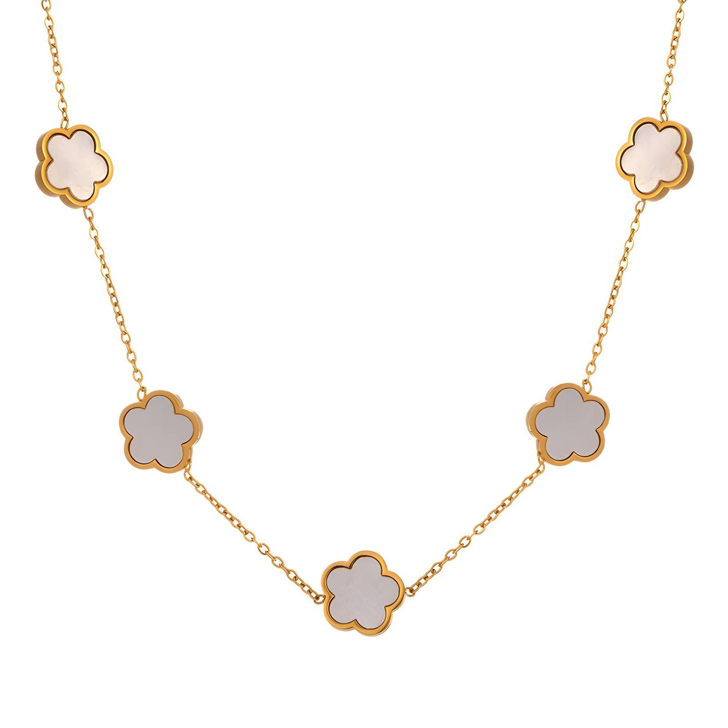 18K gold plated Stainless steel Flower Meadow necklace, Intensity