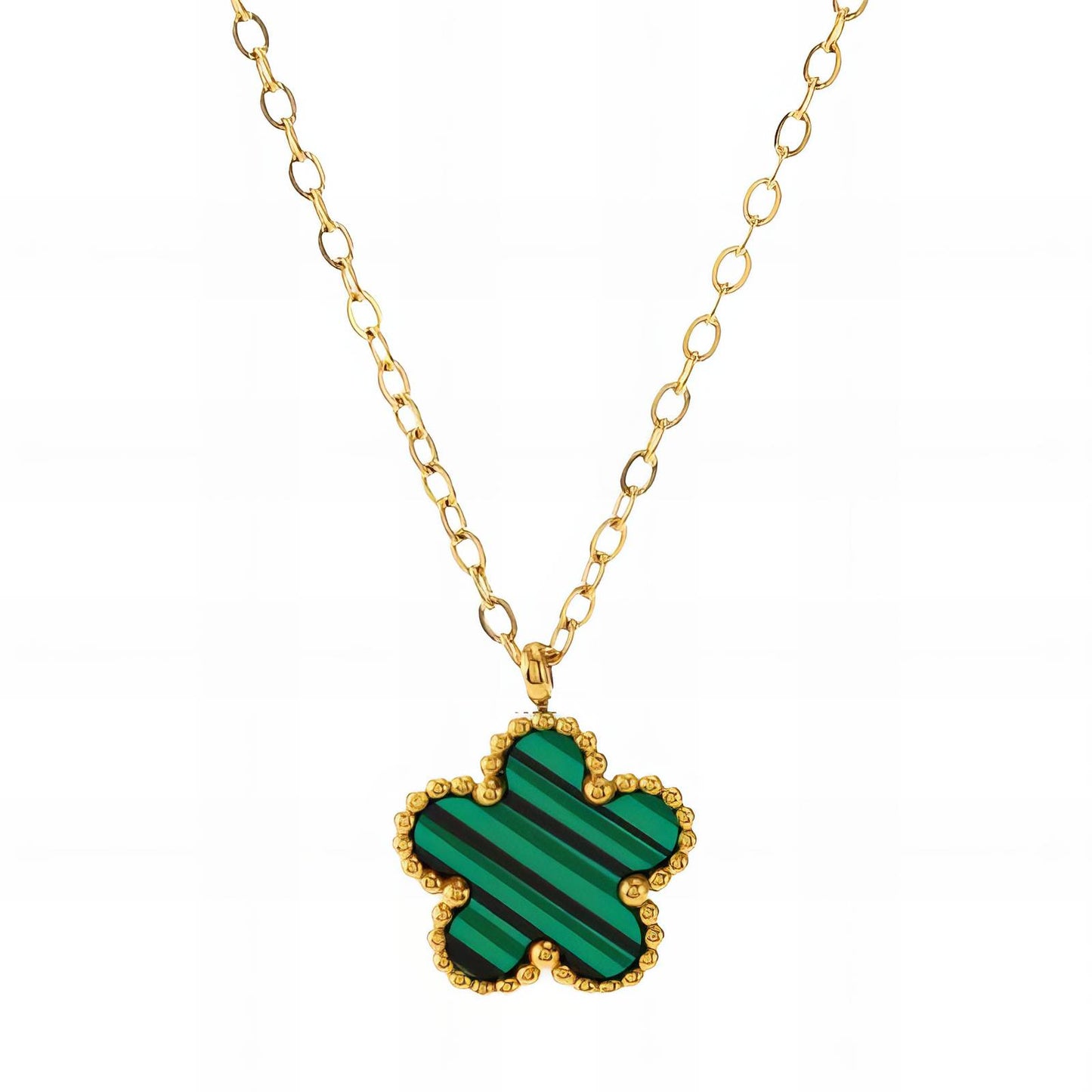 18K gold plated Stainless steel Flower necklace, Intensity
