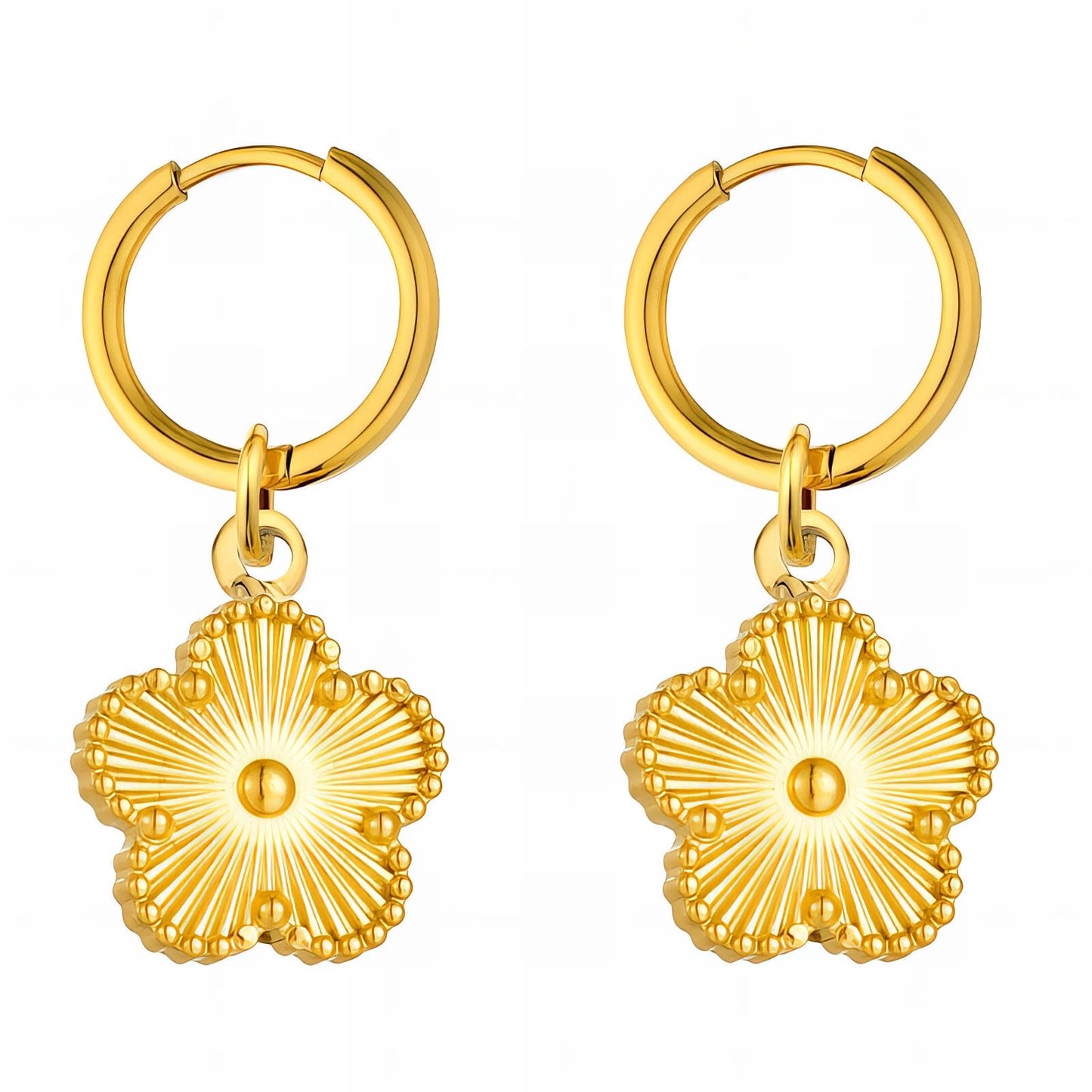 18K gold plated Stainless steel "Flower" earrings, Intensity