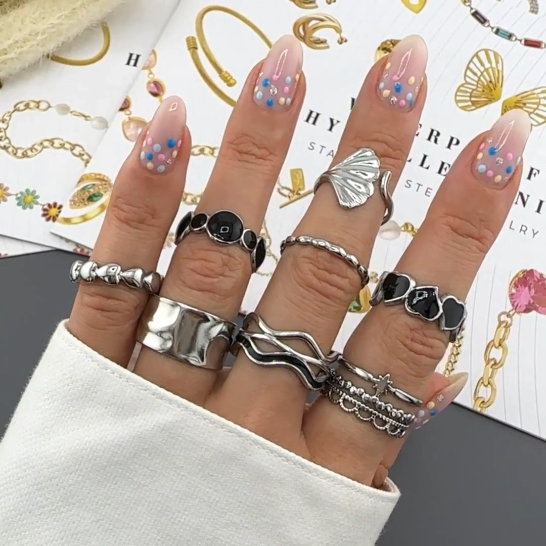 Stainless steel "Hearts" finger ring, Intensity
