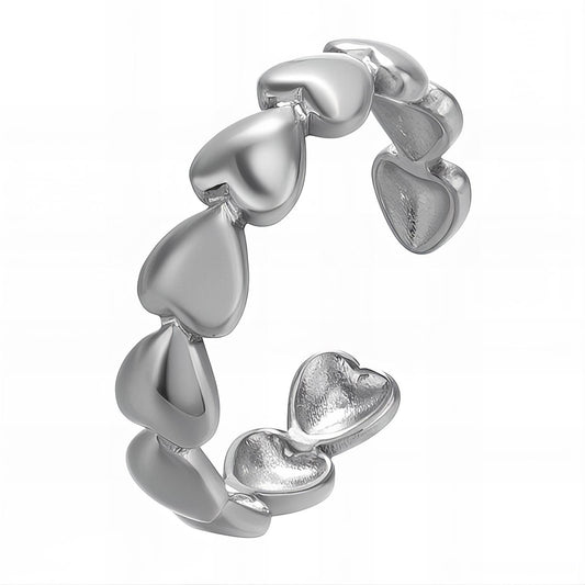 Stainless steel "Hearts" finger ring, Intensity
