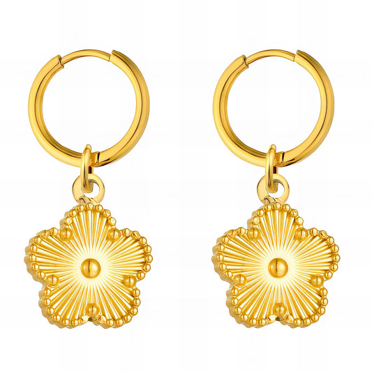 18K gold plated Stainless steel "Flower" earrings, Intensity